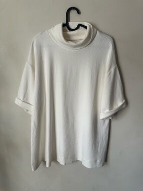 Hatch X J.Crew White/Cream Turtle Neck Short Sleeve Top in size S-M